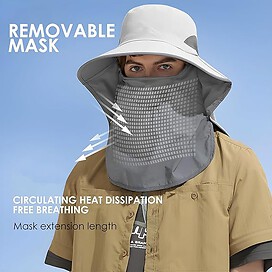 Outdoor Sun Hat with Detachable Neck Face Flap