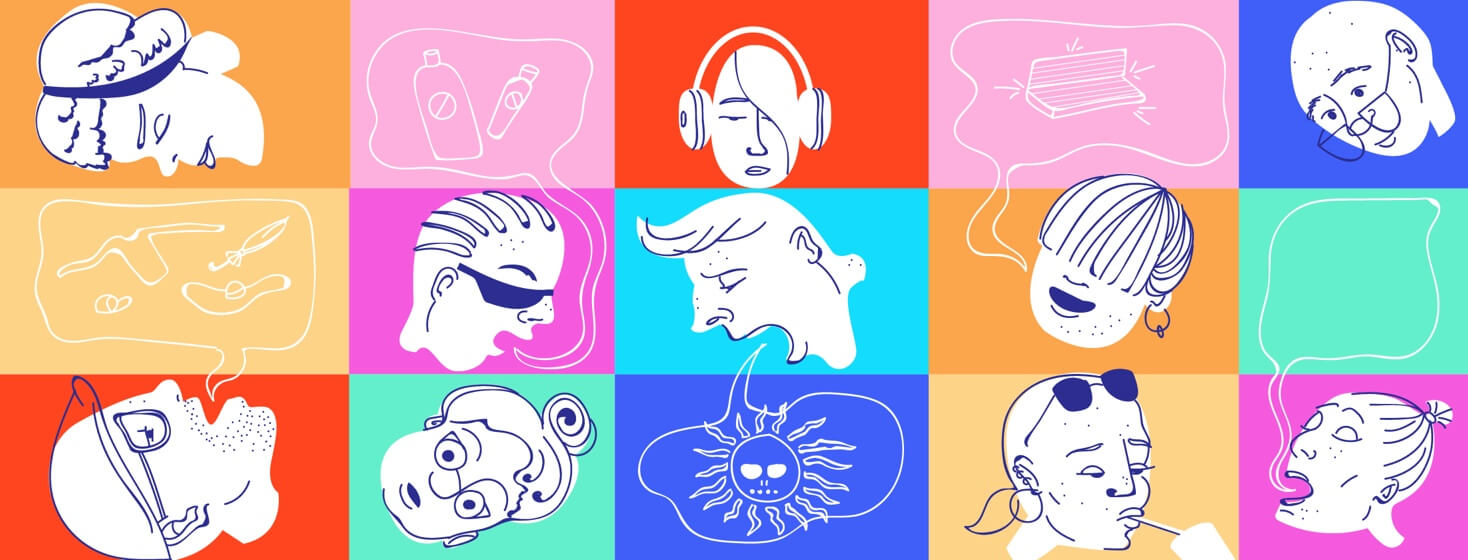 A Brady Bunch grid of people talking to each other