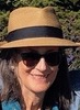 Woman in sun protection hat