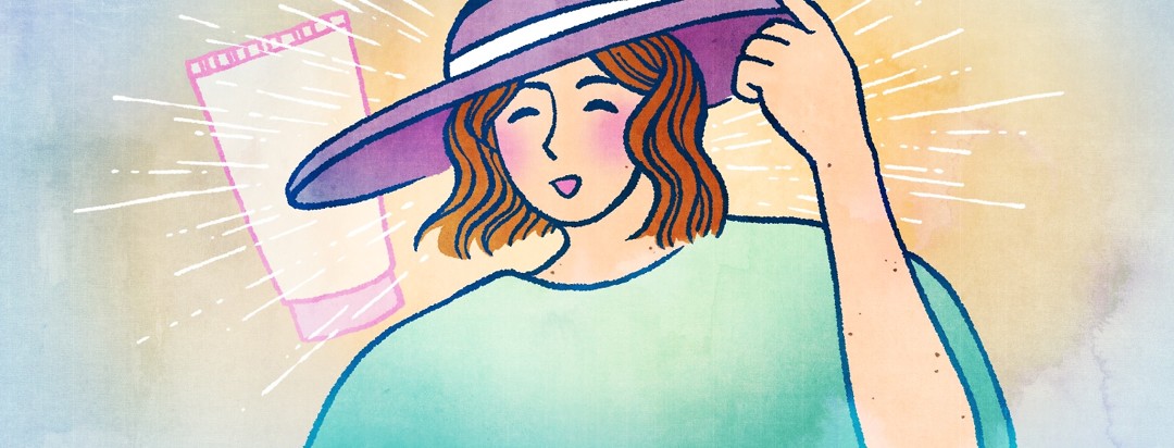 A woman with a large hat smiles and radiates light.